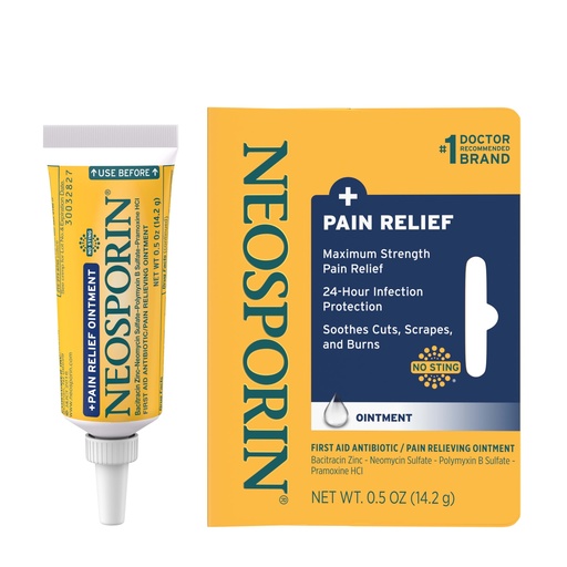 [BRSWIZT2OAAR2A3Y] Neosporin + Pain Relief Dual Action Triple Antibiotic Ointment, 0.5 oz