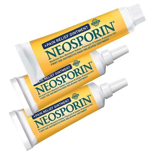 [BRSWGBQQBEORQGT2] Neosporin Pain Relief Ointment First Aid Antibiotic Treatment 3 Pack Value Pack