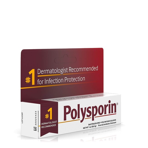 [BRSWGFT5OQNA4FLP] Polysporin First Aid Antibiotic Ointment without Neomycin, Travel Size, 1 Oz Tube, For Infection Protection