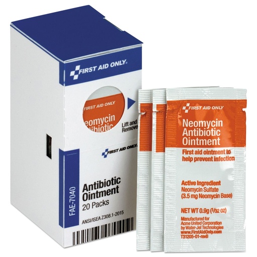 [BRSWGZY3PMDR6FDV] First Aid Only FAE-7040 SmartCompliance Refill Antibiotic Ointment Packets, 20 Count