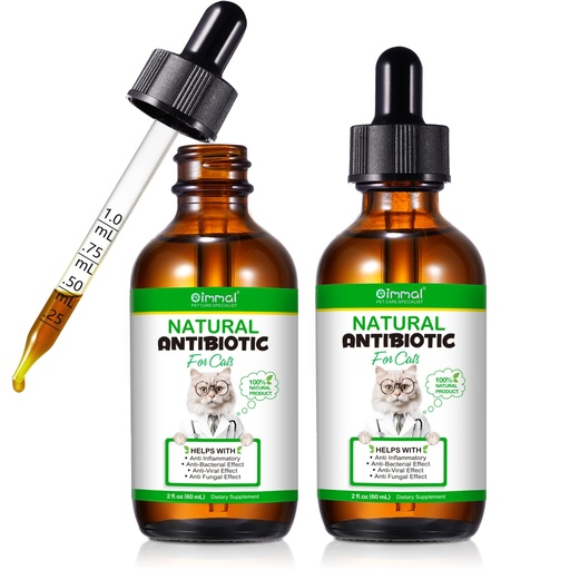 [BRSROHAZBUOQMCL7] Natural Antibiotics for Cats, Antibiotic Liquid Drops Helps Immune System, Cat Antibiotic Supports Allergy Relief, Itching & UTI, Pet Health Supplies Multivitamins, Chicken Flavour - 4 Fl Oz / 2 Pack