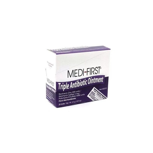 [BRSWIHYRDJ7A4GT2] Antibiotic Ointment, Medi-First Bacitracin Cream Packets, 25 Pack