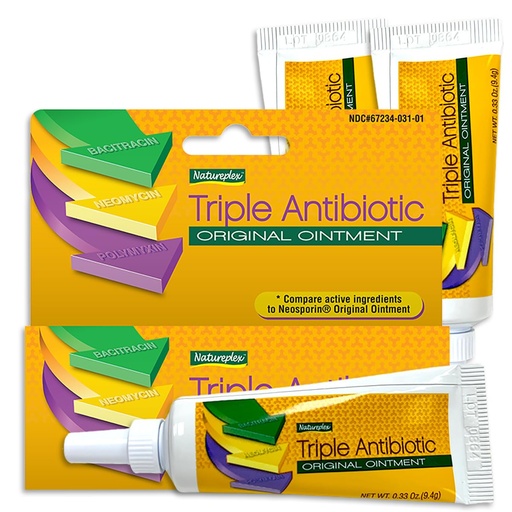 [BRSWICYTCEHRUEAV] Natureplex Triple Antibiotic Ointment 0.33 oz (3 Pack) – Contains Bacitracin To Aid Wound Care, Scrapes, Cuts, and Burns, Prevents Infections, Helps Healing – Made in USA