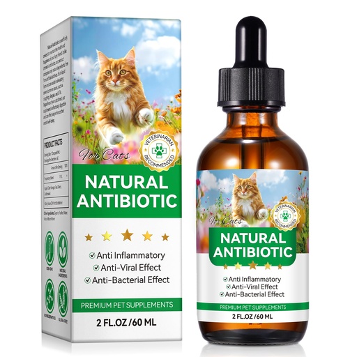 [BRSREZTRDN5BGET3] Antibiotics for Cats, Natural Antibiotic Drops Supports Immune & Allergy & Itch Relief, Vitamins Herbal Supplement, Pet Supplies Cats UTI Antibiotics, Chicken Flavor - 2 fl oz / 60ml