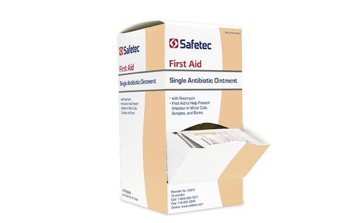 [BRSWGEARDIAREEI4] Safetec 53610 Single Antibiotic Ointment with Neomycin, 0.9 g, Pack of 144