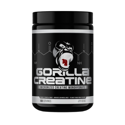 [BRSROBIKBUPROHTH] Gorilla Mind Creatine Monohydrate Micronized Powder, Improved Muscle Size, Power Output and Strength, 5 Grams per Serving, 100 Servings