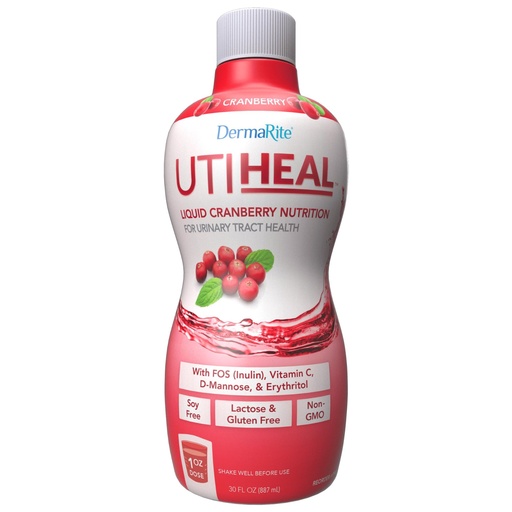 [BRSWGFICOINWOE3X] DermaRite UTIheal, Liquid Nutrition for Urinary Tract Health, 30 oz, 1 ct | Oral Ready-to-Drink UTI Supplement, Cranberry Flavored