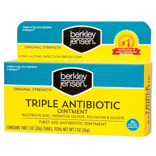 [BRSWGEL5OYBROA3H] Berkley Jensen Triple Antibiotic Ointment, 2 pk./1 oz.