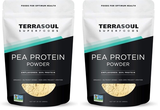 [BRSREALROIJQAE34] Terrasoul Superfoods Organic Pea Protein, 1.5 Lbs - European Sourced | Unflavored | Smooth Texture (Pack of 2)