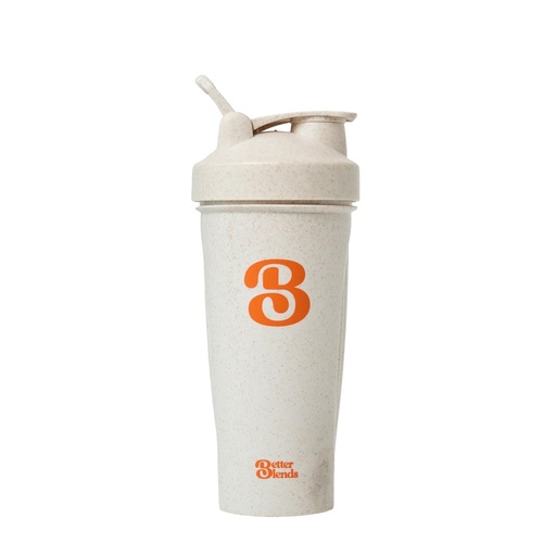 [BRSRGZYRO4NRADQV] Protein Shaker Bottle with Mixer Ball, BPA-Free Wheat Straw Material, Leak-Proof Lid, 20oz, Cream
