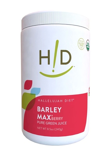 [BRSWIYIFPIIBOA3K] Hallelujah Diet Organic BarleyMax - Barley and Alfalfa Green Juice Powder, Berry Flavor, 8.5 Ounces, 60 Day Supply, USDA Certified Organic, Non GMO, Vegan, Gluten Free
