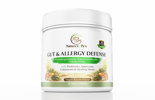 [BRSROZYQDMHAIEYU] 30 Billion CFU PROBIOTICS- One a Day Gut & Allergy Defense for Dogs with PREBIOTICS, QUERCETIN, Colostrum, Turmeric, Mushrooms - Itchy Skin, Allergy & Digestive Support - 90 Chews - Made in USA
