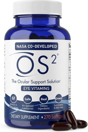 [BRSRYZYOOAGR4HYZ] Eye Health & Omega 3 Bundle - OS2 Ocular Support Eye Vitamins with Lutein Zeaxanthin AREDS2 Plus Omega Max No Burp Fish Oil EPA DHA Daily Softgels, Co-Developed by NASA | 270 Ct + 60 Ct