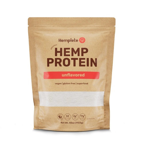 [BRSW2HAFPIFQGADH] Organic Hemp Protein Powder, Unflavored, 40oz Value Size | Organic Vegan Protein, 70%+ Concentrate, Complete Amino Acids, Gluten-Free, No Sugar, Keto Friendly, Clean and Natural