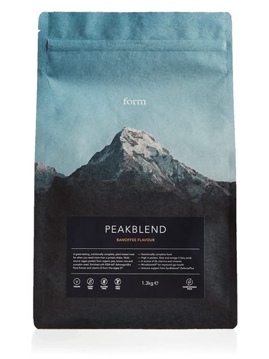 [BRSRMYDYAQIBO2AZ] Form Peakblend - Vegan Meal Replacement Shake | High protein & fibre | 26 vitamins & minerals | meal replacement powder with no artificial sweeteners |13 servings - 1.3kg (Chocolate Peanut)