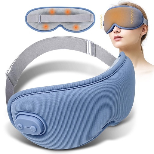 [BRSREYYKDFYWOYDP] Cordless Heated Eye Mask,Light Blocking 3D Sleeping Eye Mask with Adjustable Heat, Vibration and Timer Settings,Portable Rechargeable Mask,for Eye Fatigue, Better Sleep,Dry Eye Comfort, Men & Women