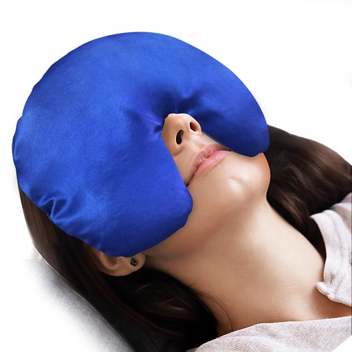 [BRSW2FQKCAJWKA3U] Sinus Mask Microwavable, Heated Eye Masks for Dry Eyes, Blue | Sinus Relief Mask, Warm Cold Compress for Face Eye Fatigue, Unscented Flaxseed Moist Heat, Weighted Eye Mask for Sleeping