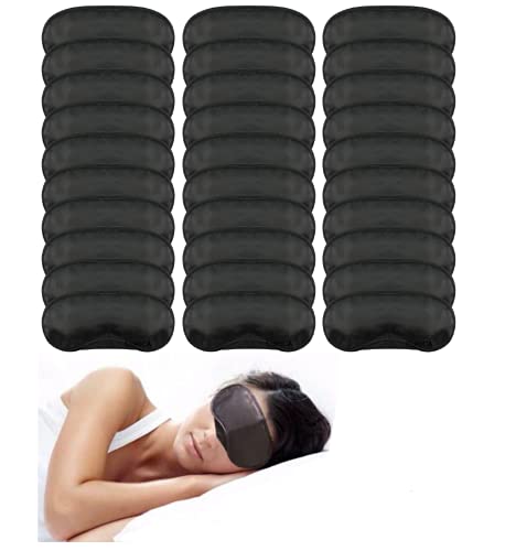 [BRSWGGABOEFGAHIY] Eye Mask Sleep Masks Sleeping Mask Blindfold Eye Cover Team Building Games Party with Nose Pad and Adjustable Strap for Women Men Kids 4 Layers Black (30 Pack)