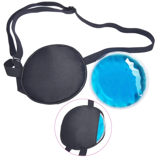 [BRSW2CY2C57BS2TX] Cooling Eye Patches for Puffy Eyes, Pure Silk Ice Eye Patch, Single Eye Mask, Medical One Eye Cover Cold Hot Therapy Strabismus Lazy Eyes After Surgery Adult Kid Pirate Eyepatch (Black)