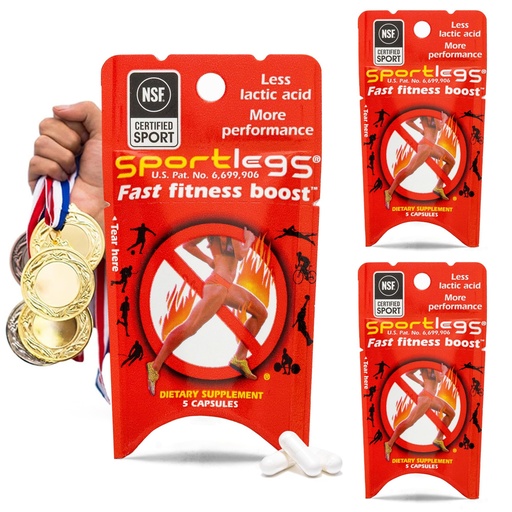 [BRSWYCYEOIHWGADO] SPORTLEGS Pre-Exercise Metabolic Primer for Runners, Cyclists and Endurance Athletes - Helps Muscles Use and Recycle Lactate for Smoother, Longer Efforts - NSF Certified for Sport - 15 Capsules