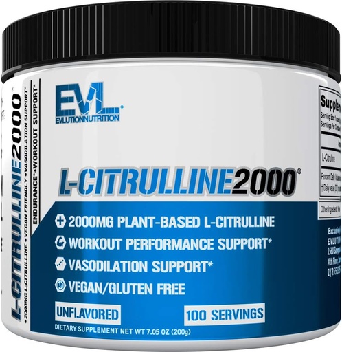 [BRSWGGD4CMIQAETK] L-Citrulline2000 Nitric Oxide Pre Workout Powder - High Strength L Citrulline Powder for Enhanced Muscle Strength and Intense Pumps - Plant Based Nitric Oxide Booster - Unflavored