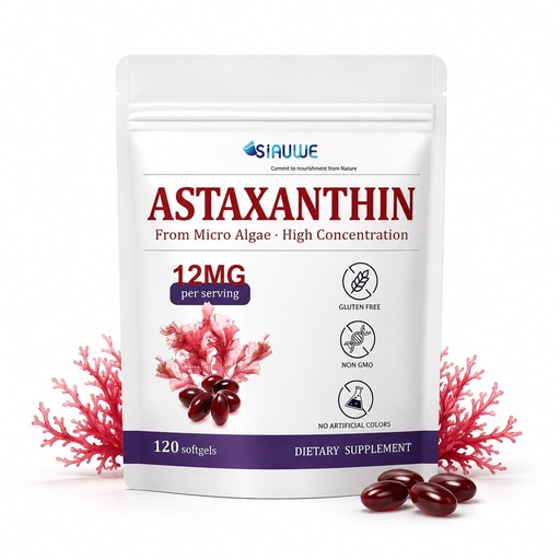 [BRSRGGANCJ4AO23B] Astaxanthin 12mg Supplement, Natural Microalgae Softgels, 120 Count | Eye, Skin & Immune Support, Non-GMO formula, daily antioxidant nutrition, natural microalgae sourced softgels