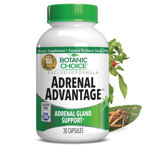 [BRSWIB32BQFWADAV] Botanic Choice Adrenal Advantage, Adrenal & Cortisol Support, 30 Capsules | Supports stress, cortisol balance, energy, mood & focus with ashwagandha and adaptogens. Non-GMO, gluten-free, 30-day supply.