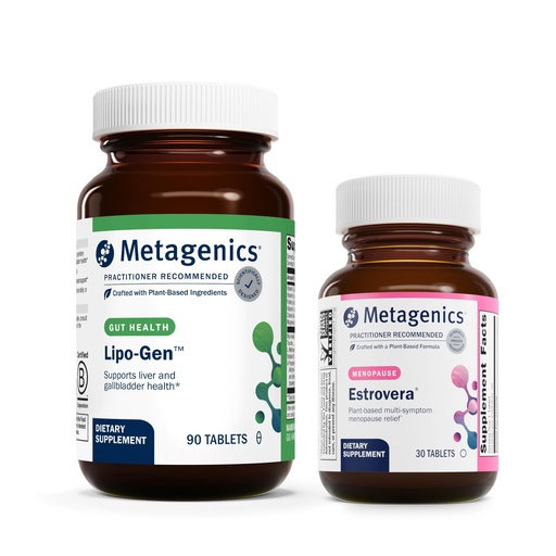 [BRSRA2YKPIDWAC3V] Metagenics Bundle - Lipo-Gen & HerWellness Estrovera - 90 Tablets of Lipo-Gen for Liver & Gallbladder Support* - 30 Tablets of Estrovera for Hot Flashes, Menopause Relief & Night Sweats*