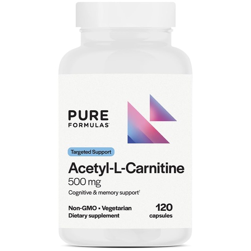 [BRSRGHD5OIDRSAYY] PureFormulas Acetyl L-Carnitine Cognitive & Memory Support L Carnitine Supplement for Brain, Focus, & Calmness Alcar, 500mg Dairy Free Non-GMO 120 Vegetarian Capsules