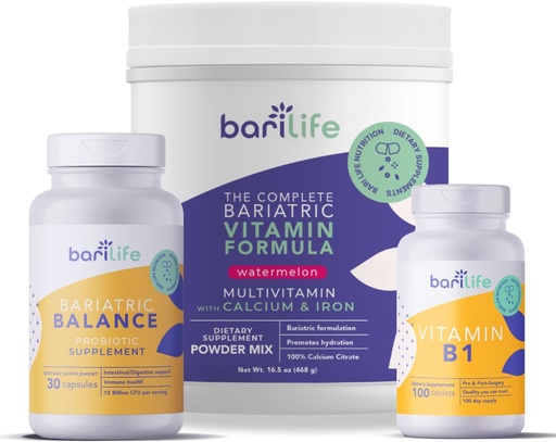 [BRSRAZL5O4MAMHLZ] Bari Life Complete Bariatric MultiVitamin אבקת (Watermelon) ו- Bariatric Balance - תוסף פרוביוטי ווויטמין B1