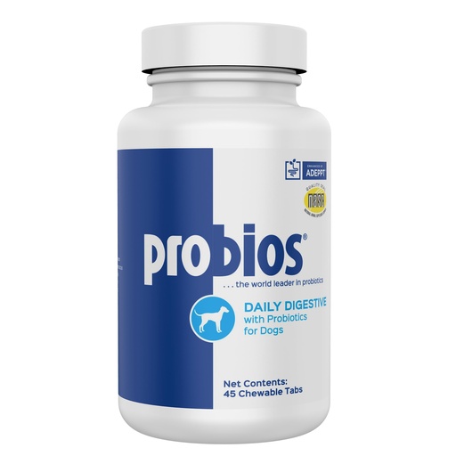 [BRSWIYQBBMCRWAD2] Probios Dog Probiotic Chewable Tablets, Chicken Liver, 45 Count | Gut health, Digestive support, Immune support, For stress and travel