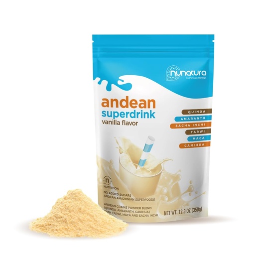 [BRSREHAHA4PG2GQV] Andean Superdrink Milk Enhancer 6 Superfoods Stevia Vanilla 12.3oz
