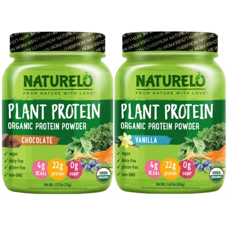 [BRSRMCYOC4IWED3X] NATURELO Vegan Plant Protein Powder - Vanilla and Chocolate Bundle - 40 Servings
