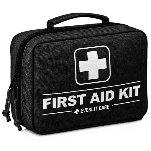 [BRSRACYOBADWAET7] Everlit Care 380 Pcs First Aid Kit All-Purpose Medical Essential Kit for Cuts, Scrapes, Burns, Emergency Preparedness | for Home, Office, Car, Travel, Camping, Outdoor (Black)