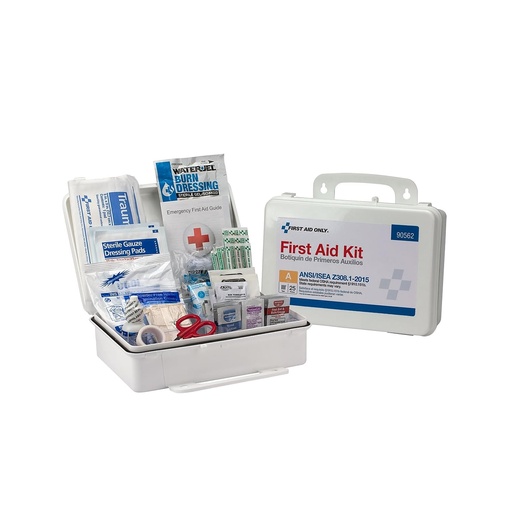 [BRSWKZYPBMMBYCLU] First Aid Only 90562 ANSI A 2015 and OSHA Compliant First Aid Kit, 25-Person Emergency First Aid Kit for Business, Home, Car, and Construction Sites, 89 Pieces