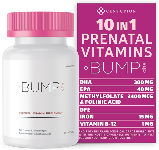 [BRSROCD2CQBAOCI6] Centurion Labs Premium Prenatal Vitamins [10 Powerful Ingredients] with DHA, EPA, Folate and Vitamin B12, All Natural Pregnancy Supplement for Fetal Development and Pregnancy Support, 30 Softgels