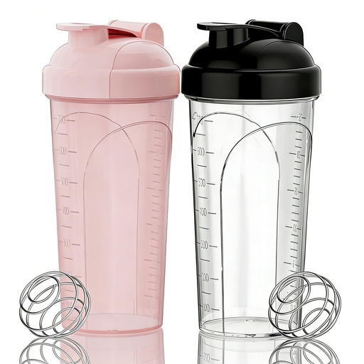 [BRSRGAA7AEIGEDTV] Protein Shaker Bottle 2 Pack 28oz w/Mixing Ball, Leakproof Gym | Shakers for protein shakes w/ stainless steel mixing ball, shaker cups for gym office outdoor school, dishwasher
