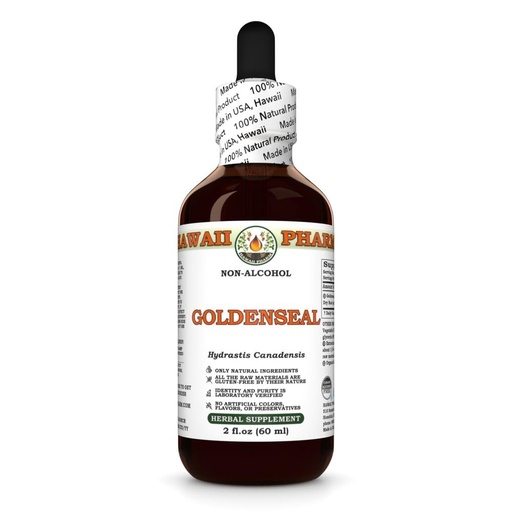 [BRSREYL5C4HWCHTF] Goldenseal (Hydrastis Canadensis) Dry Root Glycerite, Made in Hawaii, Raw Materials, All Natural, Vegan, Lab Tested Alcohol-Free Liquid Extract - 2 fl.oz