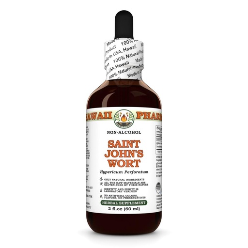 [BRSRABALAR4GYELL] Saint John's Wort (Hypericum Perforatum) Dry Herb Glycerite, All Natural, Vegan, Lab Tested Alcohol-Free Liquid Extract - 2 fl.oz