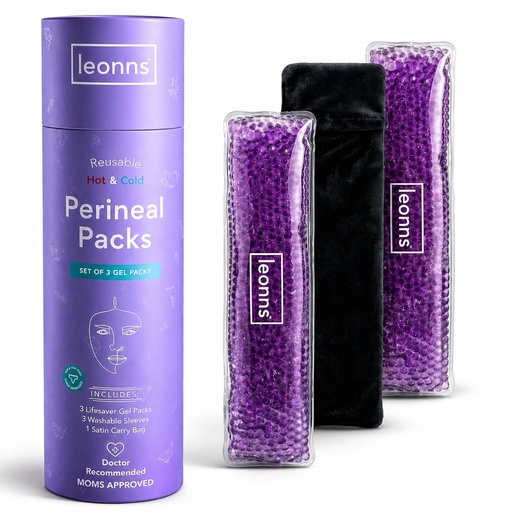 [BRSWYGAEAQIB6CY2] Reusable Perineal Ice Packs for Postpartum | 3 Gel Packs & Hot Cold | 3 reusable gel packs with washable sleeves, Hot & cold relief for perineal pain, hemorrhoids & c-section. Postpartum care