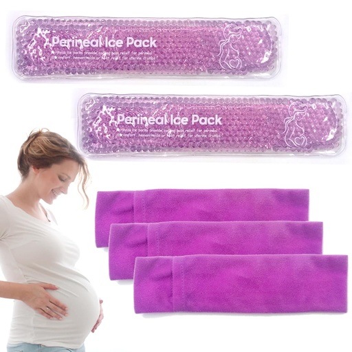 [BRSROZD6C4NQOAL3] Reusable Perineal Ice Packs for Postpartum & Hemorrhoid Pain Relief, hot & Cold Pack for Women After Pregnancy, 2 Ice Pack and 3 Cover. (New Purple)