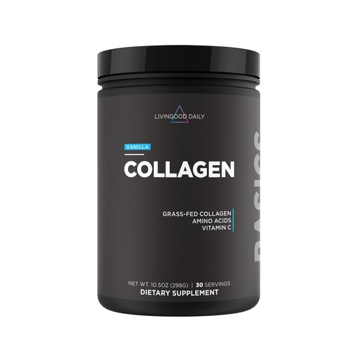 [BRSROYIRDIJQOHT6] Livingood Daily Vanilla Collagen Powder for Women & Men, Hydrolyzed Collagen Peptides Powder with Vitamin C, Protein with 20 Amino Acids, Type I & III, Grass Fed, Keto, Paleo, Gluten Free, 30 Srvgs