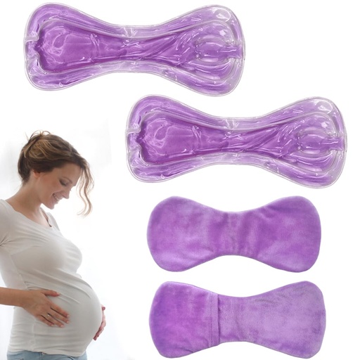 [BRSRAFAOOZ5QEDLX] Reusable Perineal Ice Packs for Postpartum & Hemorrhoid Pain Relief, hot & Cold Pack for Women After Pregnancy, 2 Ice Pack and 2 Cover. (Purple)