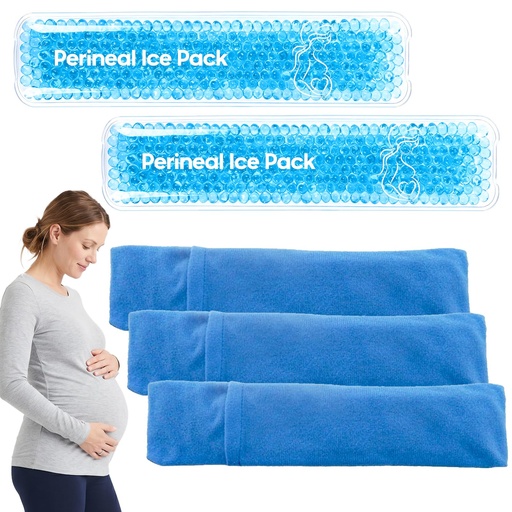 [BRSROZD6DEIBOYD7] Reusable Perineal Ice Packs for Postpartum & Hemorrhoid Pain Relief, Hot & Cold Pack for Women After Pregnancy, 2 Ice Pack and 3 Cover. (Blue)