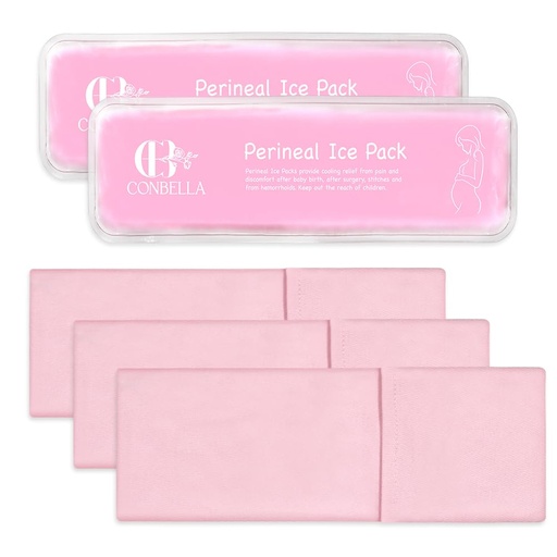[BRSRECT5CNYBQALB] Perineal Ice Packs for Postpartum Recovery, Hot & Cold Postpartum Ice Packs | 2 Gel Ice Packs & 3 Washable Soft Covers for Hemorrhoid & C-Section Relief, New Mom Gift, Reusable
