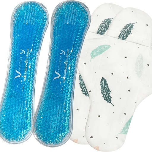 [BRSREFABBUNAM3L5] 2-Pack Perineal Ice Packs for Postpartum Care, Gel Ice Wraps | Postpartum Recovery Essentials, Hot & Cold Pack with Washable Cotton Sleeves, for Hemorrhoids, Swelling and After Birth Care