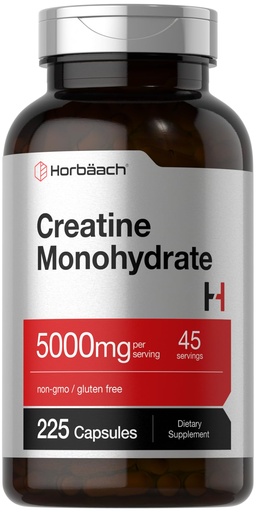 [BRSRAYYNCN5RAYLJ] Horbäach Creatine Monohydrate | 5g | 225 Capsules | Non-GMO, Gluten Free Supplement