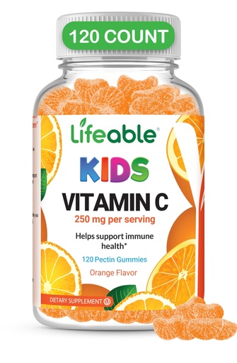 [BRSWGGL3BAFRGC3O] DOCTOR'S FINEST Vitamin C Gummies for Kids - Vegan, GMO Free & Gluten Free - Great Tasting Orange Flavor Pectin Chews - Kids Dietary Supplement - 250 mg of Vitamin C - 120 Jellies [60 Doses]