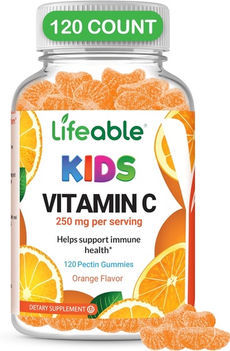 [BRSWGGL3BAFRGC3O] DOCTOR'S FINEST Vitamin C Gummies for Kids - Vegan, GMO Free & Gluten Free - Great Tasting Orange Flavor Pectin Chews - Kids Dietary Supplement - 250 mg of Vitamin C - 120 Jellies [60 Doses]