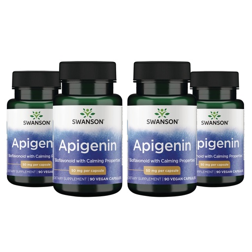 [BRSWGFAZDIJWM3DP] Swanson Apigenin Bioflavonoid Supplement for Adults Seeking Natural Sleep, Relaxation, and Stress Relief Support - 50 mg (90 Vegan Capsules, 4 Pack)